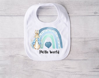 Bavaglino, Hello World, New Baby, Neonato, Peter Rabbit, Accessori per neonati, Neonato