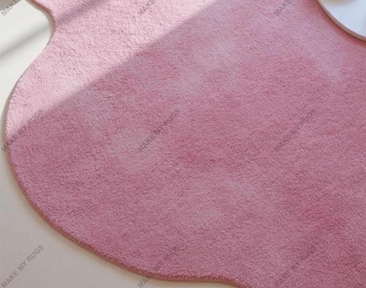 Pink Rug Tuftitng Hand-tufted Irregular Pink Wool Rug: Modern Plush Carpet - Etsy