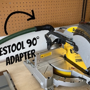 90 Degree Dust Collection Adapter for Dewalt Mitre Saw to Festool Shop Vac (27mm)