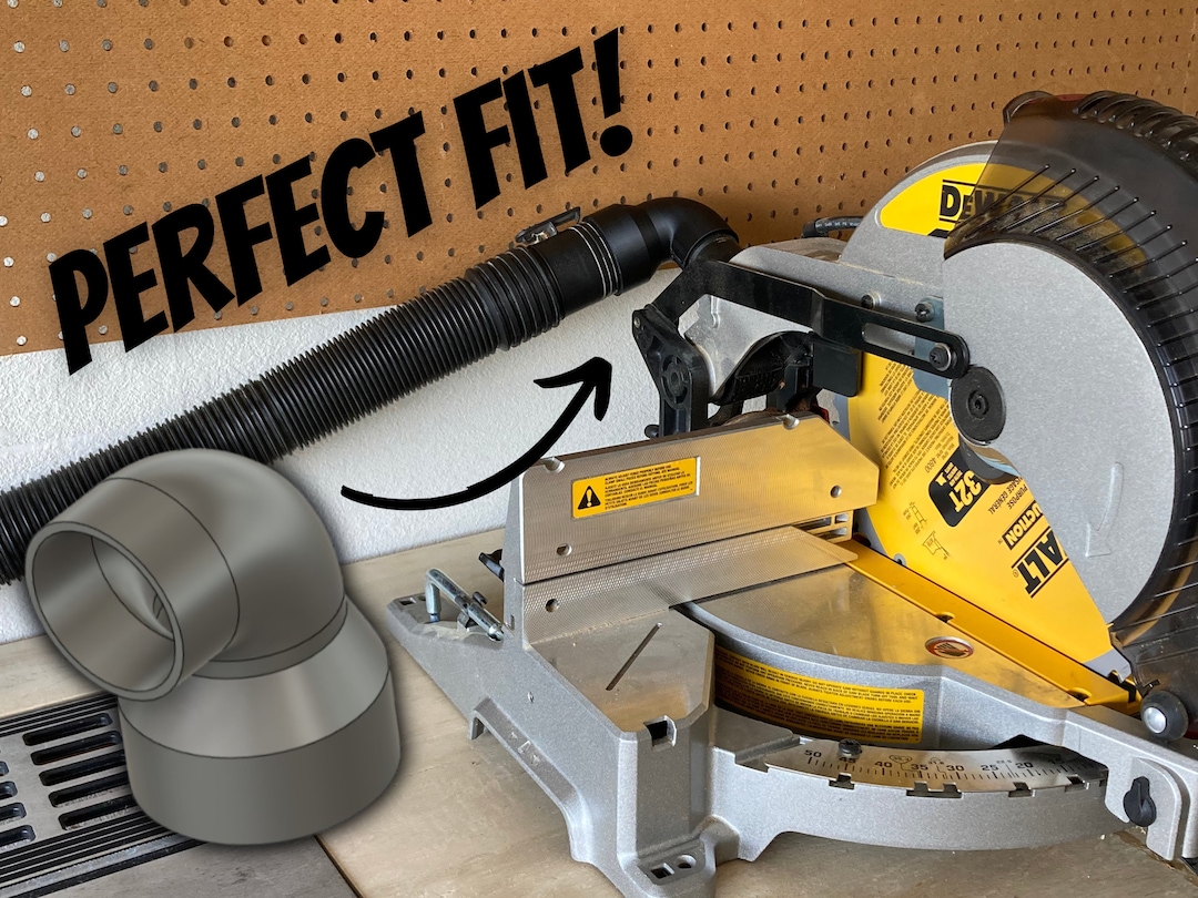 90 Degree Dust Collection Adapter for Dewalt Mitre Saw to Rigid Shop Vac 2.5 Etsy