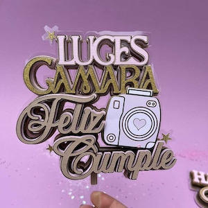 Lights Camera Happy Birthday Cake Topper, Photography Theme Party Decoration