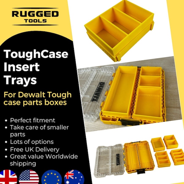 Dewalt Medium Tough case YELLOW Insert trays - RUGGED TOOLS