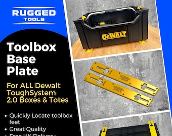 Anti-skid base plates designed to locate the feet of Dewalt's ToughSystem toolboxes line up