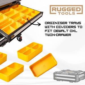 Organiser Tray with Dividers for Dewalt DXL Twin Drawer toolbox | Rugged Tools