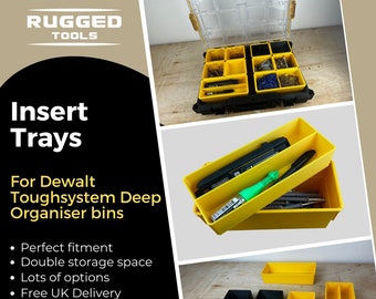 Wkładki do tacek na śmieci Rugged Tools pasujące do organizera Dewalt Toughsystem 2.0