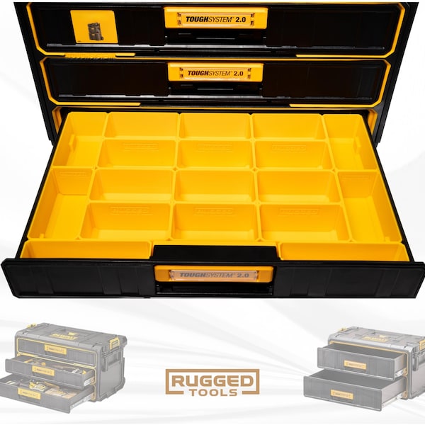 Rugged tools Storage bins for Dewalt Toughsystem 2.0 2 & 3 Drawer toolboxes