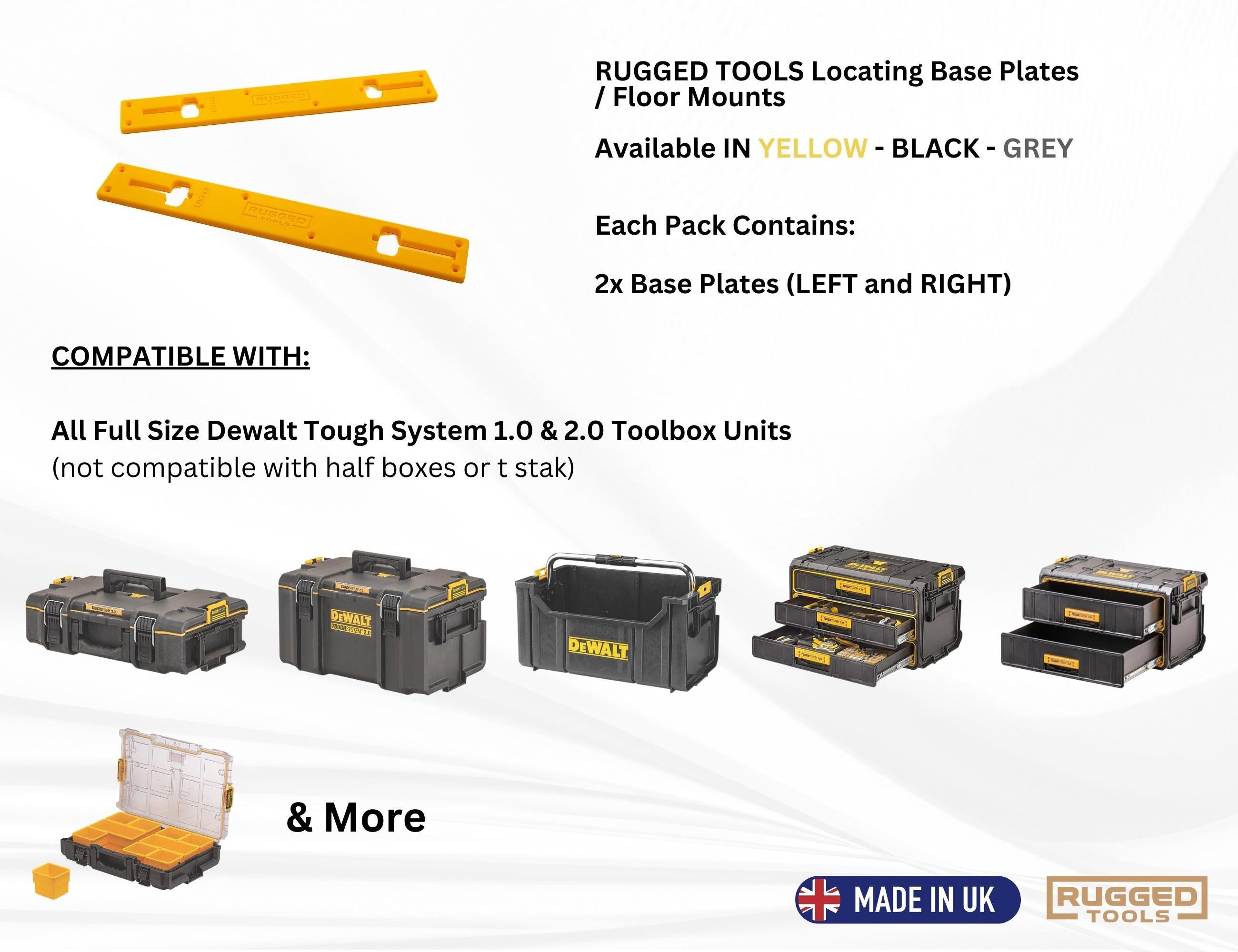 Dewalt Toughsystem 1.0/2.0 ツールボックス用滑り止めプレート 