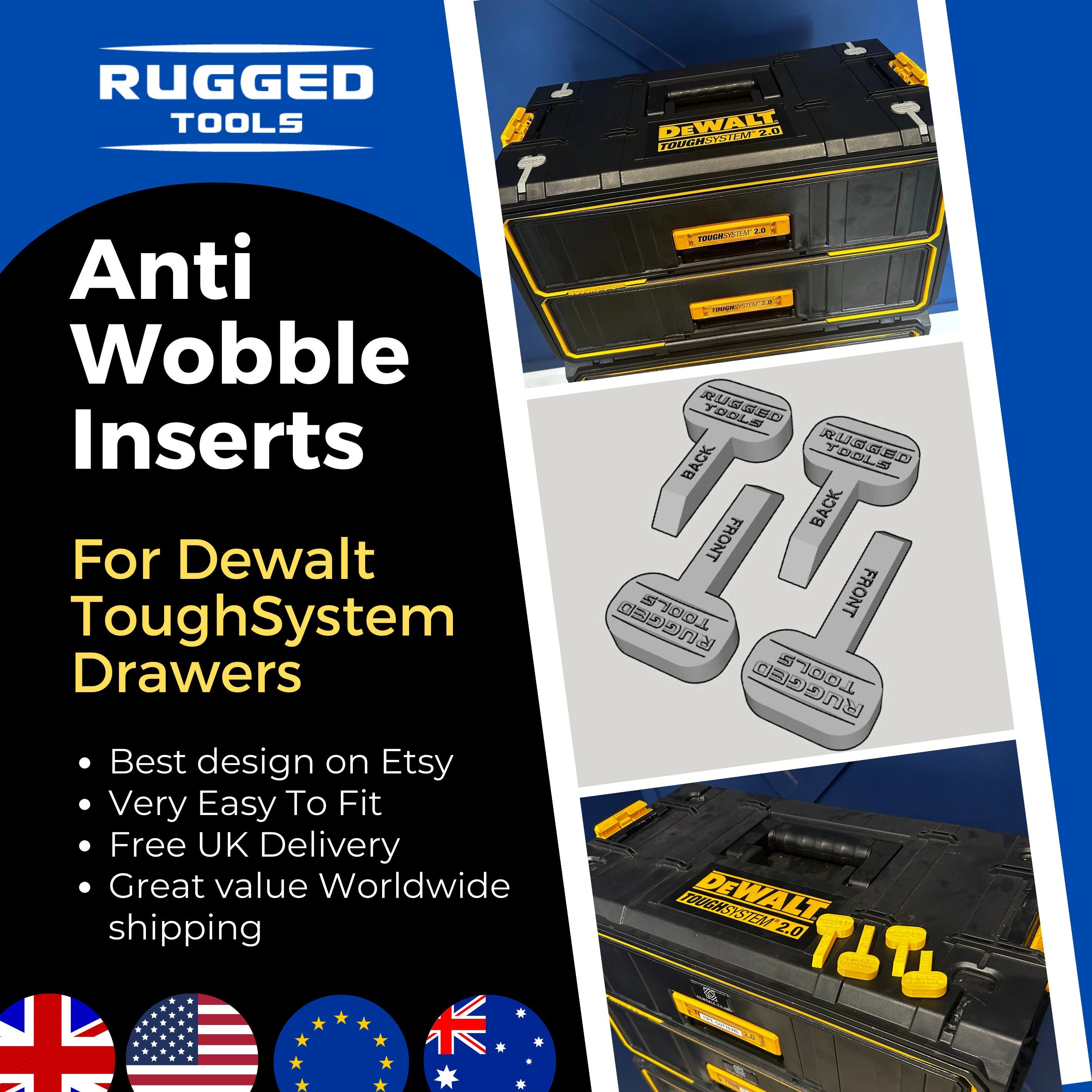 Dewalt Toughsystem V2.0 Drawers Anti Wobble Stabilising Inserts 
