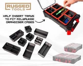 Rugged Tools parts Bin Tray Inserts to fit Milwaukee pack out Organiser Cases