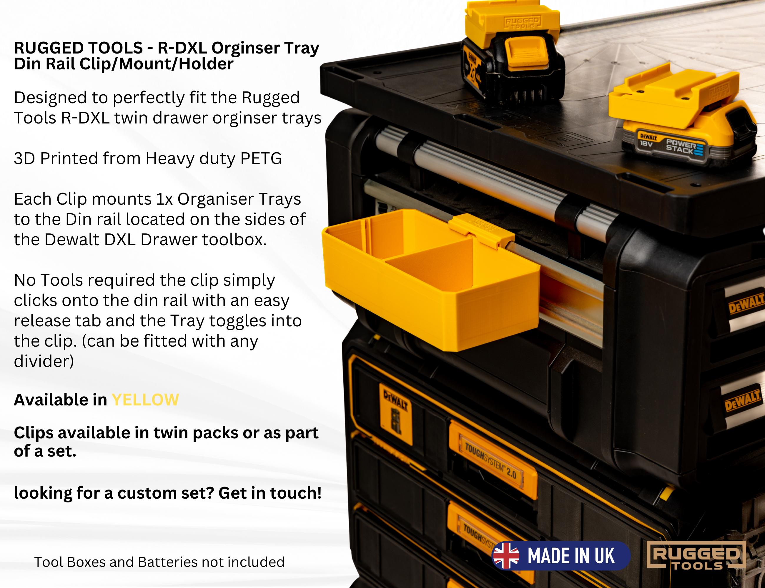 Organiser Tray With Dividers for Dewalt DXL Twin Drawer Toolbox