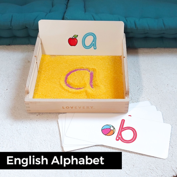 Cartes imprimables de l'alphabet anglais pour bac à sable Montessori - Tableau à boutons en mosaïque - Activités montessori pour tout-petits, extension Lovevery