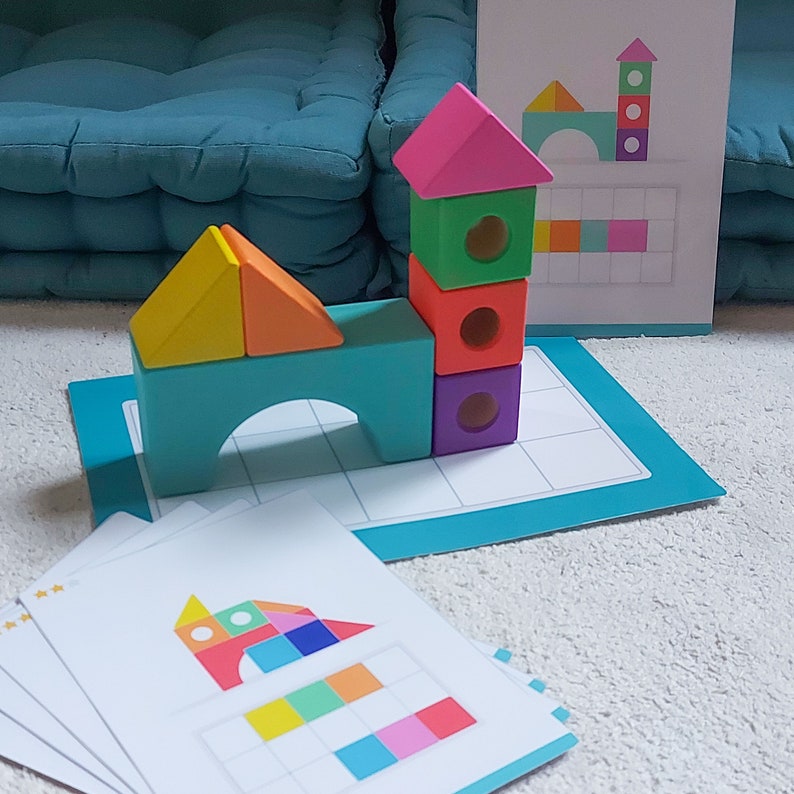 Blocks Rintable Building Cards Printable Building Cards for Blockset Lovevery Extension Preschooler ...