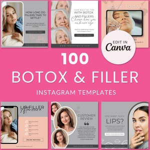 Botox en Filler Instagram-sjablonen//Botox Instagram-berichten, schoonheidsspecialiste sjabloon, verpleegkundige injector berichten, esthetische verpleegster, Canva-sjabloon
