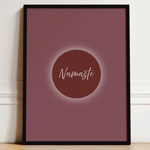 Namaste Wall Art. Meditation Sign. Perfect Yogi Gifts. Moon Goddess Print with Eclipse.