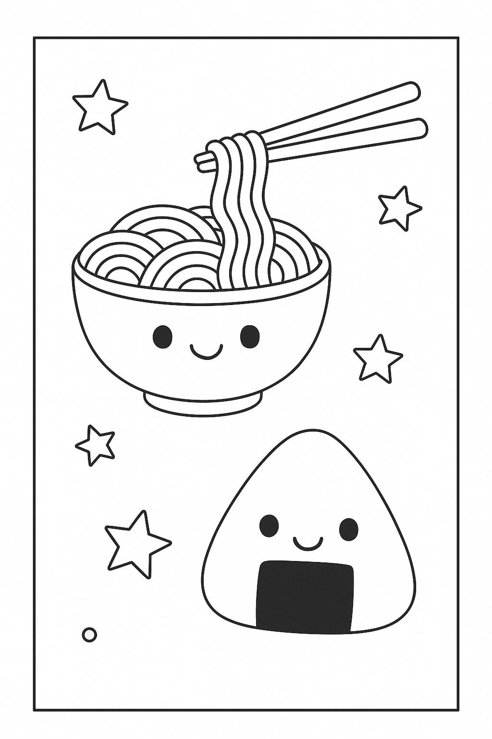 Kawaii Food Handdrawn Coloring Page Set | Cute Printable Food Art ...