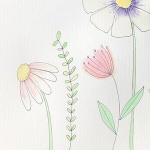 Hello Spring Original watercolour painting. Floral illustration poster. Spring art print poster. Handmade watercolor botanical print. image 9