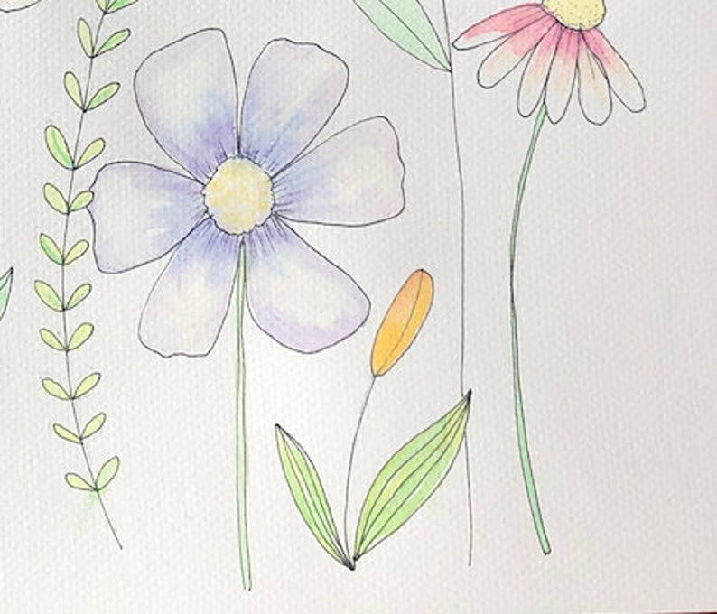 Hello Spring Original watercolour painting. Floral illustration poster. Spring art print poster. Handmade watercolor botanical print. image 10