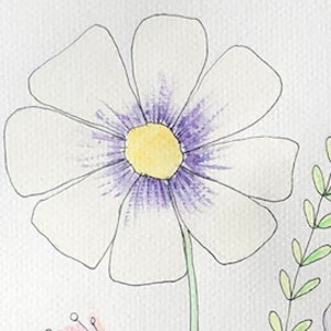 Hello Spring Original watercolour painting. Floral illustration poster. Spring art print poster. Handmade watercolor botanical print. image 5