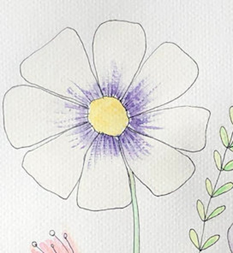 Hallo Frühling Original Aquarellmalerei. Florales Illustrationsposter. Frühlings Kunstdruck Poster. Ein handgemachter botanischer Aquarelldruck. Bild 5