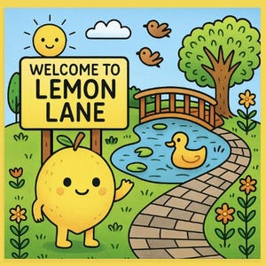 Lemon’s Lovely Day – Whimsical Coloring Book for Kids and Adults | Handdrawn Unique Pages | Cute Kawaii Fruit Friends | Relaxing Colouring