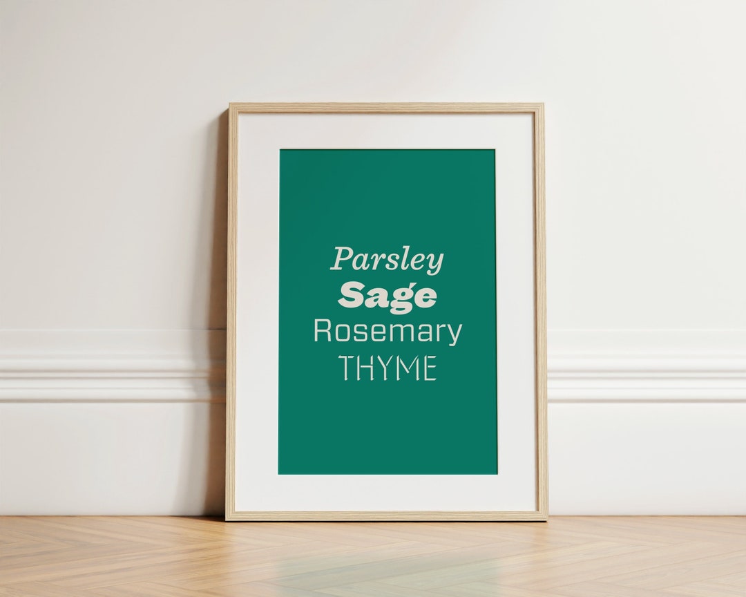 Parsley Sage Rosemary Printable Wall Art Kitchen Prints Etsy