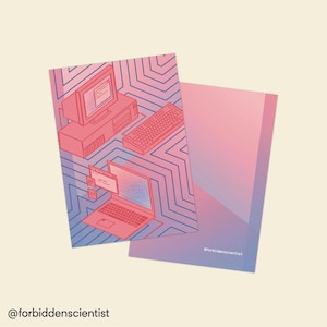 Postkarte "The Binary Is For Computers" | Nicht-binärer Enby DIN A6 Kunstdruck | LGBTQIA+ Design