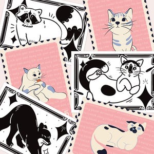 Postkarten Set | 3er, 5er Set | niedliche Postkarten mit Tierdesigns | DIN A6 Kunstdruck