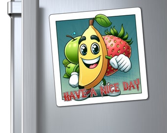 Aimants bananes, aimant Souhaits enchantés - Partagez la magie avec des amis, des connaissances ou la famille - Passez une belle journée, aimants mignons pour réfrigérateur