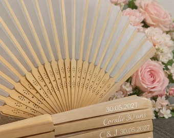Recuerdo de boda con abanico personalizado: idea de decoración de mesa, abanico personalizado, recuerdo para invitados a la boda, recuerdo personalizado para invitados