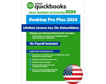 Quickbooks desktop Pro 2024 US para Windows: licencia de por vida, sin suscripción