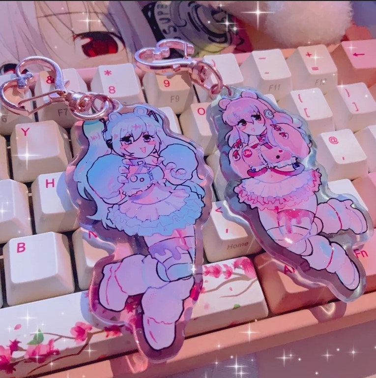 Gloomy Bear Sonico & Miku - 8cm Glitter Charms - Kawaii | Sonicomi | Vocaloid | Animecore
