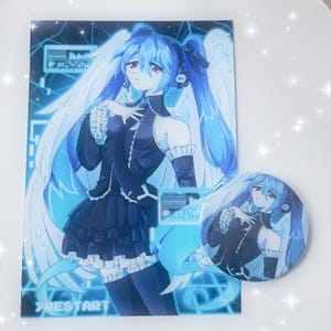 Hatsune Miku ∞ - A5 Print & 75mm BIG Holo Badge