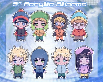 PRE-ORDER - South Park Acrylic Charms - 2" Glitter Epoxy