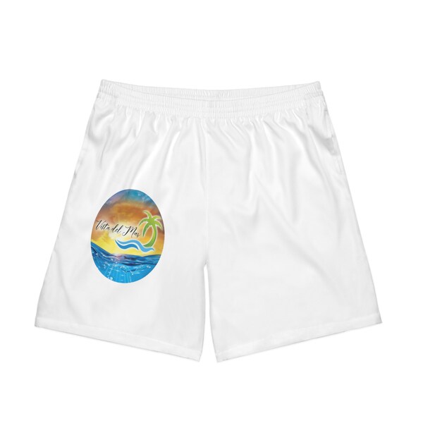 ‘STRIPES NEUTRAL COLOR’ Men's Elastic Beach Shorts (AOP)