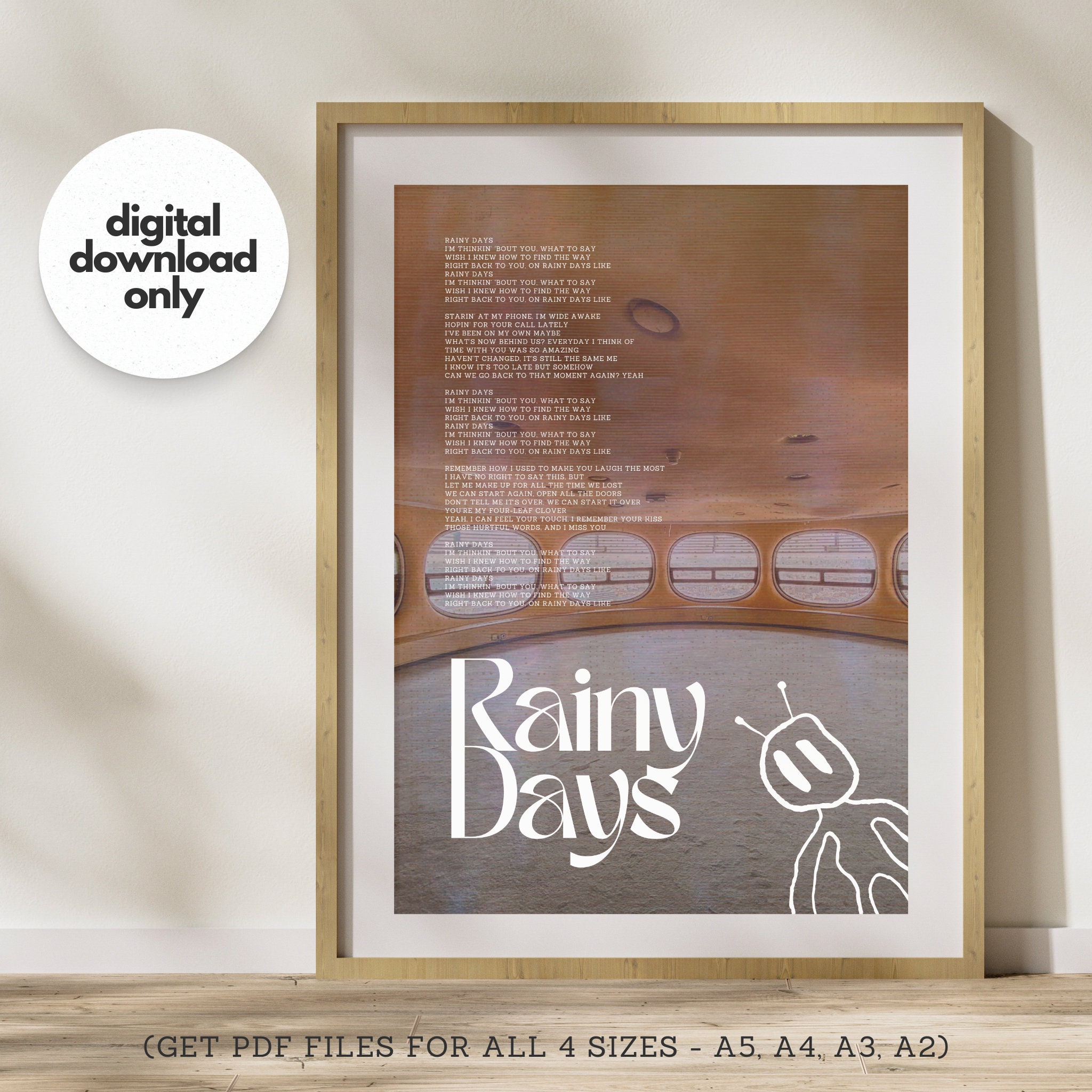 Rainy Days V Lyrics Sticker for Sale by NikitaSD