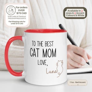 Custom Cat Mom Mug – Mug from Pet with Name – Cat Lover Gift for Her – Cute Personalised Coffee Cup – Mother&#39;s Day Mug for Fur Mama, 11oz