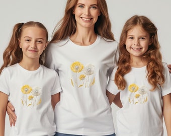 Camisa de flores de diente de León - Regalo ideal para el Día de la Madre, camiseta floral de primavera para ella, top de verano para amantes de las plantas