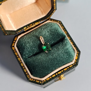 The 9ct Yellow Gold 0.30ct Round Emerald Pendant 9k Charm May Birthstone
