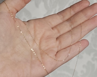 18ct Yellow Gold Extra Fine Trace/Cable Chain Necklace 19" 47.5cm | 0.23 grams | 0.7mm Wide | 18ct 18k 750 Solid Gold