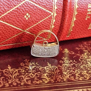 Ciondolo vintage in oro 9 carati con diamanti articolati per borsetta - Opening Charms