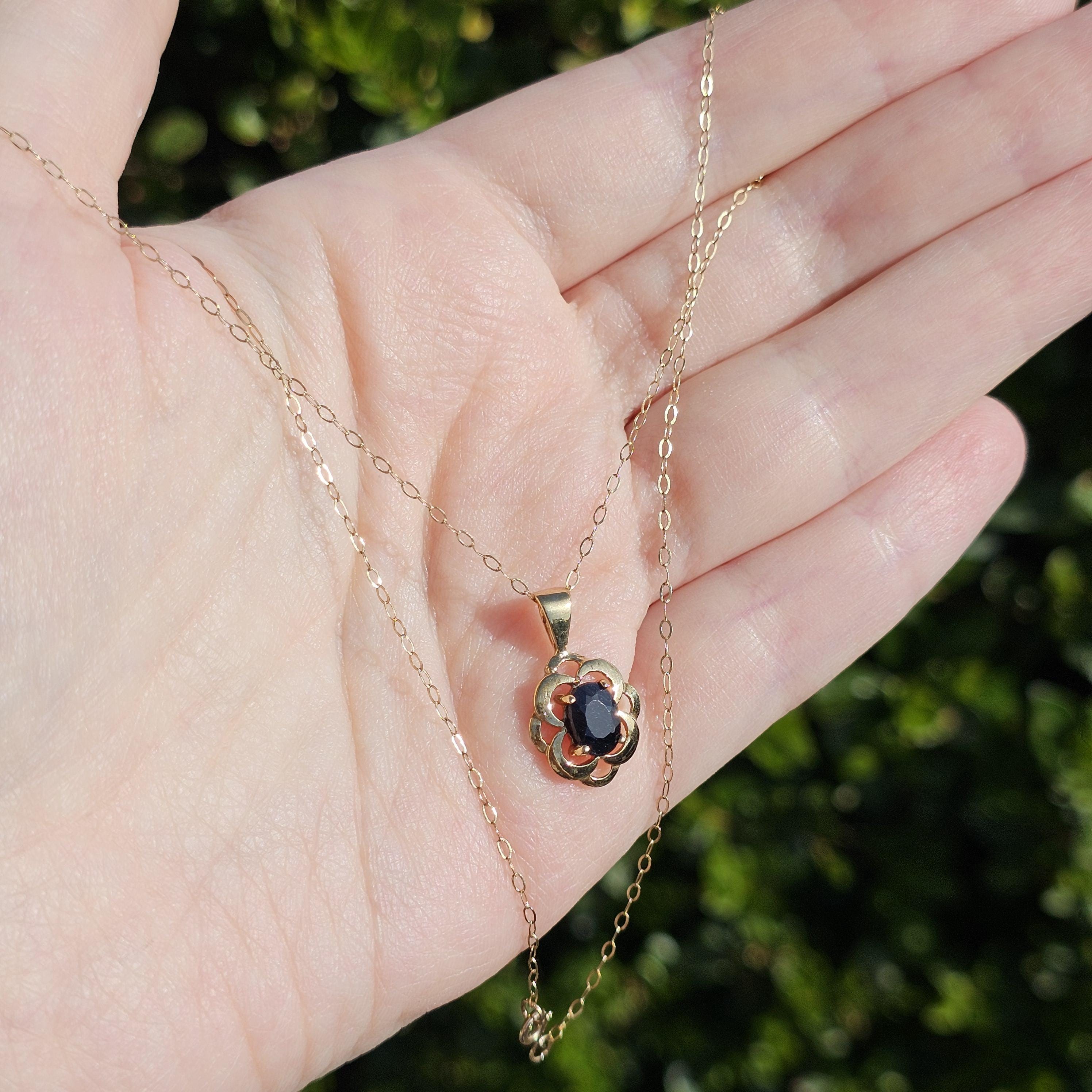 18K Gelbgold Anhänger Mit Saphir Und Brillanten (Gebraucht) In St