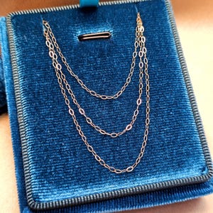 Real Solid Gold Skinny Yellow 9ct Gold Diamond Cut Trace Chain Necklace 16&quot; 9k