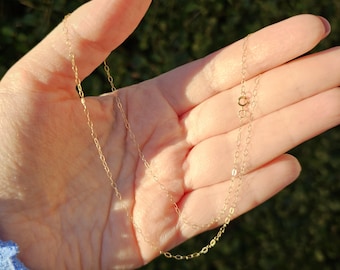 Vintage 9 karat gult guld kabelkedja halsband, 16 tum