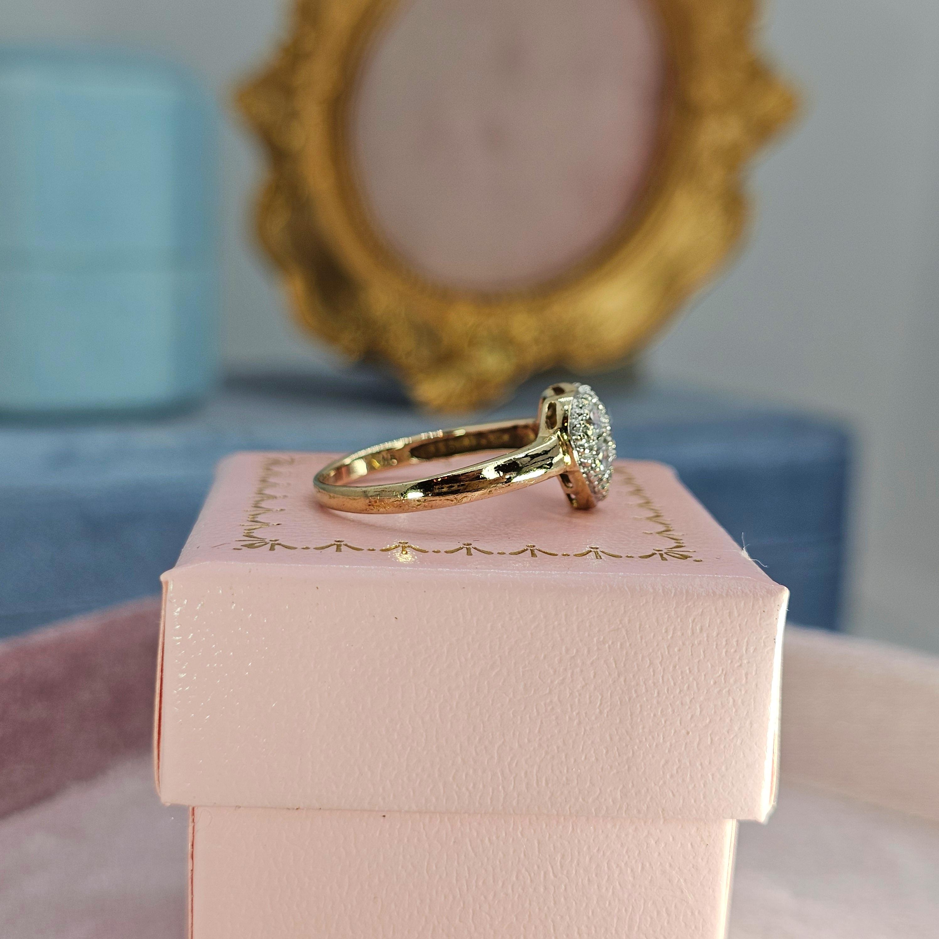 Damen Ohrstecker Herz Mit Zirkonia – 9k Gelbgold (375), 9 Mm, Pavé-Steine, Geschenkbox
