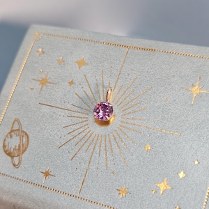 The 9ct Yellow Gold 0.30ct Round Amethyst Pendant 9k Charm February Birthstone