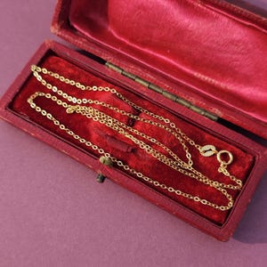 9ct Gold Plated Sterling Silver Trace Chain - 17.5&quot; 43cm Gold Necklace - 1 gram - Gold Plated Sterling Silver Jewellery