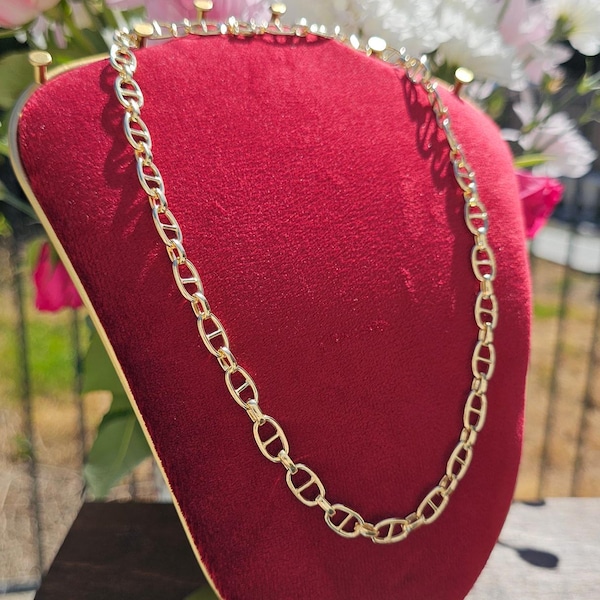 RARE FIND Circa 2000 9 Karat Gelbgold Chunky Anchor Mariner Gucci Link-Halskette 18 "45 cm Kette - 8,56 Gramm