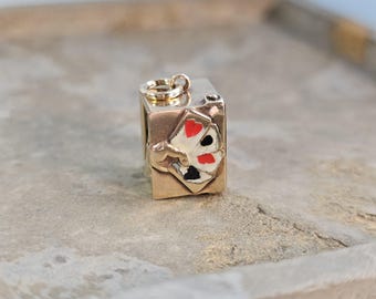 Vintage 9ct Gold Deck of Cards Charm: Articulated 1959 London Hallmark