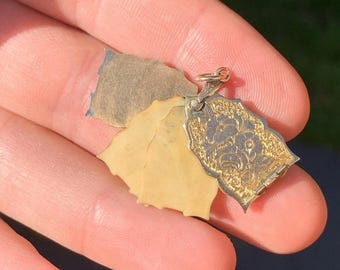 Victorian 9ct Gold Opening Booklet Fan Charm - Antique Gold Pendant
