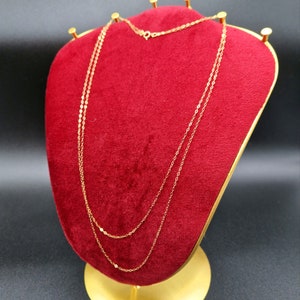 Solid 18ct Yellow Gold Doublet Trace Chain - Gold Necklace - Vintage Gold Jewellery - Gifts for her Mum Birthday British Gold 18k 18kt 750
